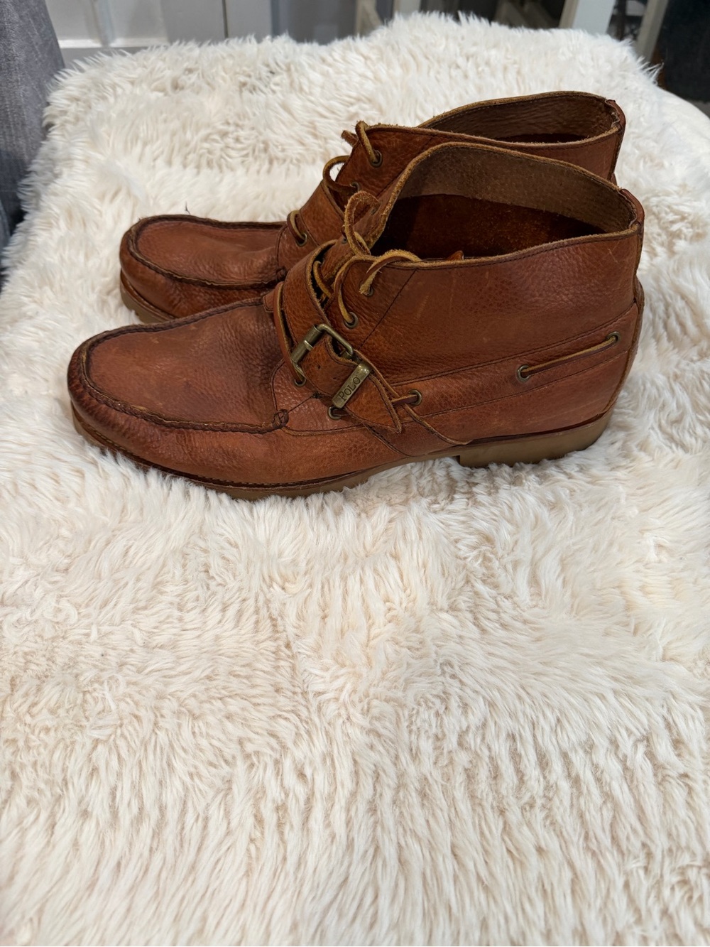Polo by Ralph Lauren Men's Chestnut Brown Leather Chukka Boots